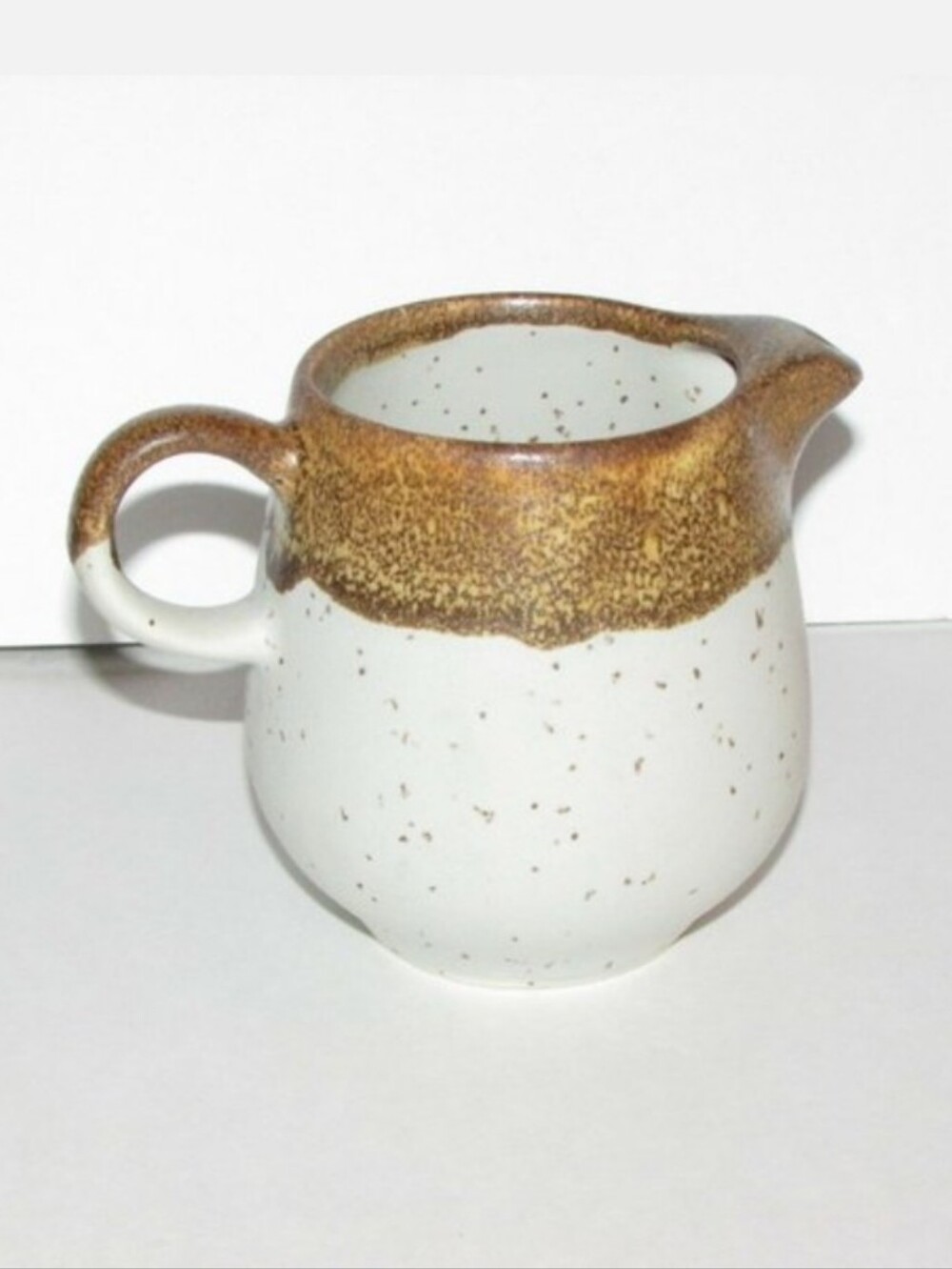 McCoy Pottery Vintage Creamer Graystone Tan Brown Speckled Cottagecore Cabincore